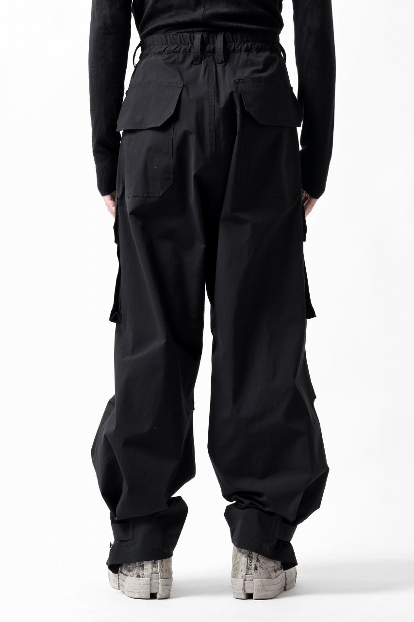 画像をギャラリービューアに読み込む, ISAMU KATAYAMA BACKLASH WIDE CARGO PANTS / STRETCH TYPEWRITER CLOTH (BLACK)