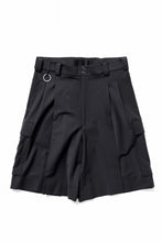 画像をギャラリービューアに読み込む, TARO HORIUCHI / th products Wide Cargo Shorts / 2 way stretch w/p tropical (black)