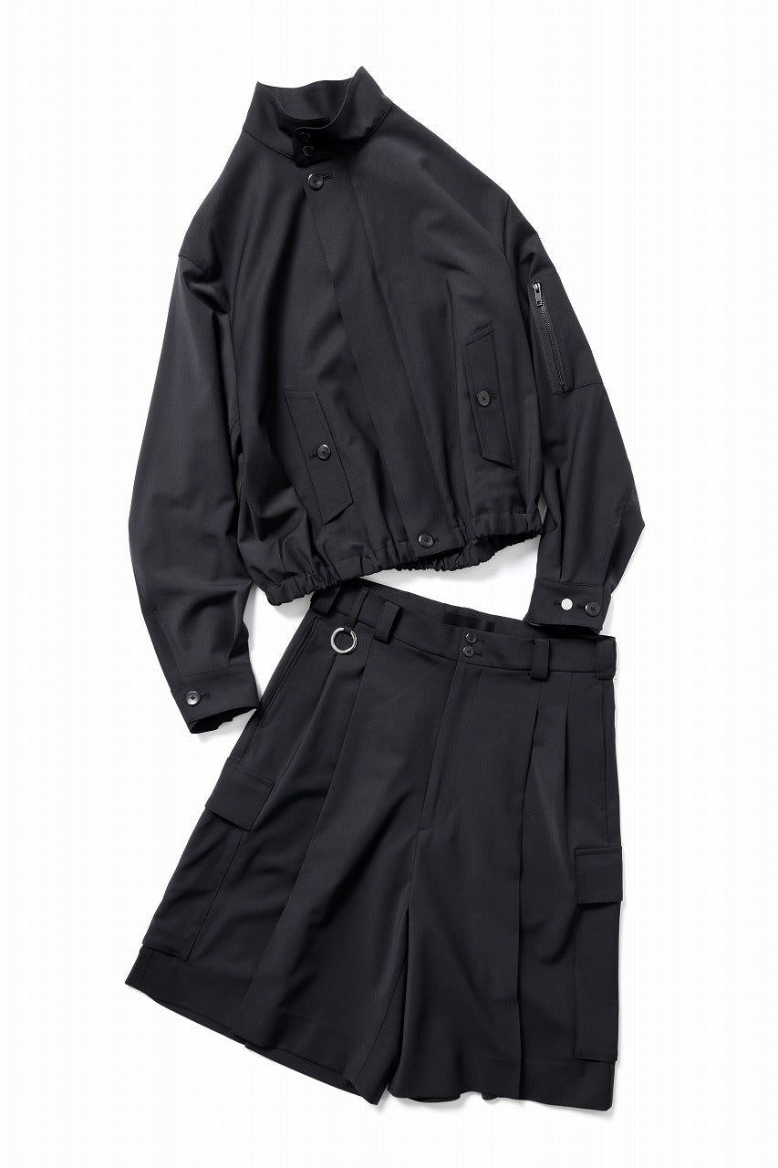 画像をギャラリービューアに読み込む, TARO HORIUCHI / th products Wide Cargo Shorts / 2 way stretch w/p tropical (black)