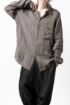 Load image into Gallery viewer, daub DYEING PLAIN SHIRT / ORGANIC LINEN (BROWN)