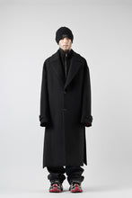 画像をギャラリービューアに読み込む, Juun.J Over Fit Knit Paneled Long Single Coat (BLACK)