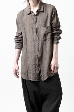 Load image into Gallery viewer, daub DYEING PLAIN SHIRT / ORGANIC LINEN (BROWN)