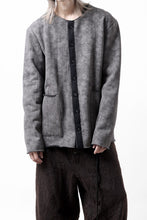 画像をギャラリービューアに読み込む, KLASICA BLACK CAT CREW NECK CARDIGAN / GRAINY PRINT BACK SIDE FLEECE (GREIGE)