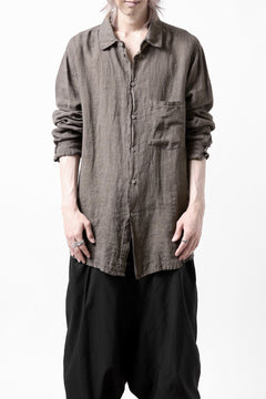 画像をギャラリービューアに読み込む, daub DYEING PLAIN SHIRT / ORGANIC LINEN (BROWN)