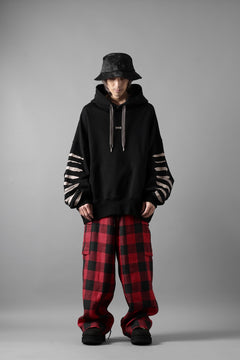 画像をギャラリービューアに読み込む, A.F ARTEFACT JUMBO SWEAT HOODIE / PRINT TYPE-B (BLACK)