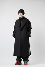 画像をギャラリービューアに読み込む, Juun.J Over Fit Knit Paneled Long Single Coat (BLACK)