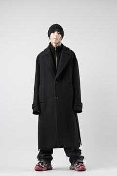 画像をギャラリービューアに読み込む, Juun.J Over Fit Knit Paneled Long Single Coat (BLACK)