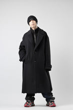 画像をギャラリービューアに読み込む, Juun.J Over Fit Knit Paneled Long Single Coat (BLACK)