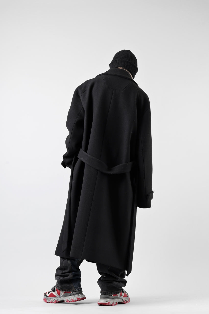 画像をギャラリービューアに読み込む, Juun.J Over Fit Knit Paneled Long Single Coat (BLACK)