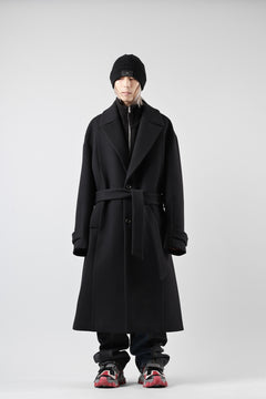 画像をギャラリービューアに読み込む, Juun.J Over Fit Knit Paneled Long Single Coat (BLACK)