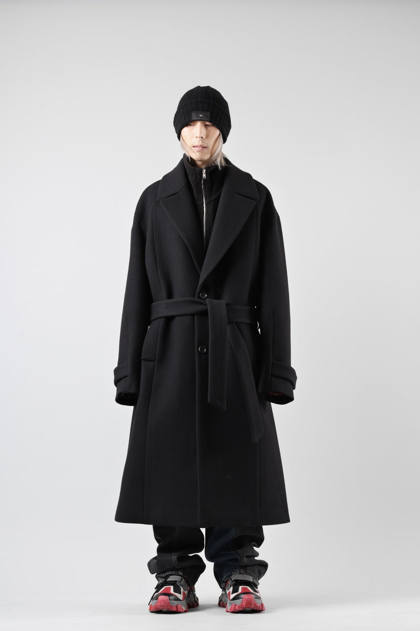 画像をギャラリービューアに読み込む, Juun.J Over Fit Knit Paneled Long Single Coat (BLACK)