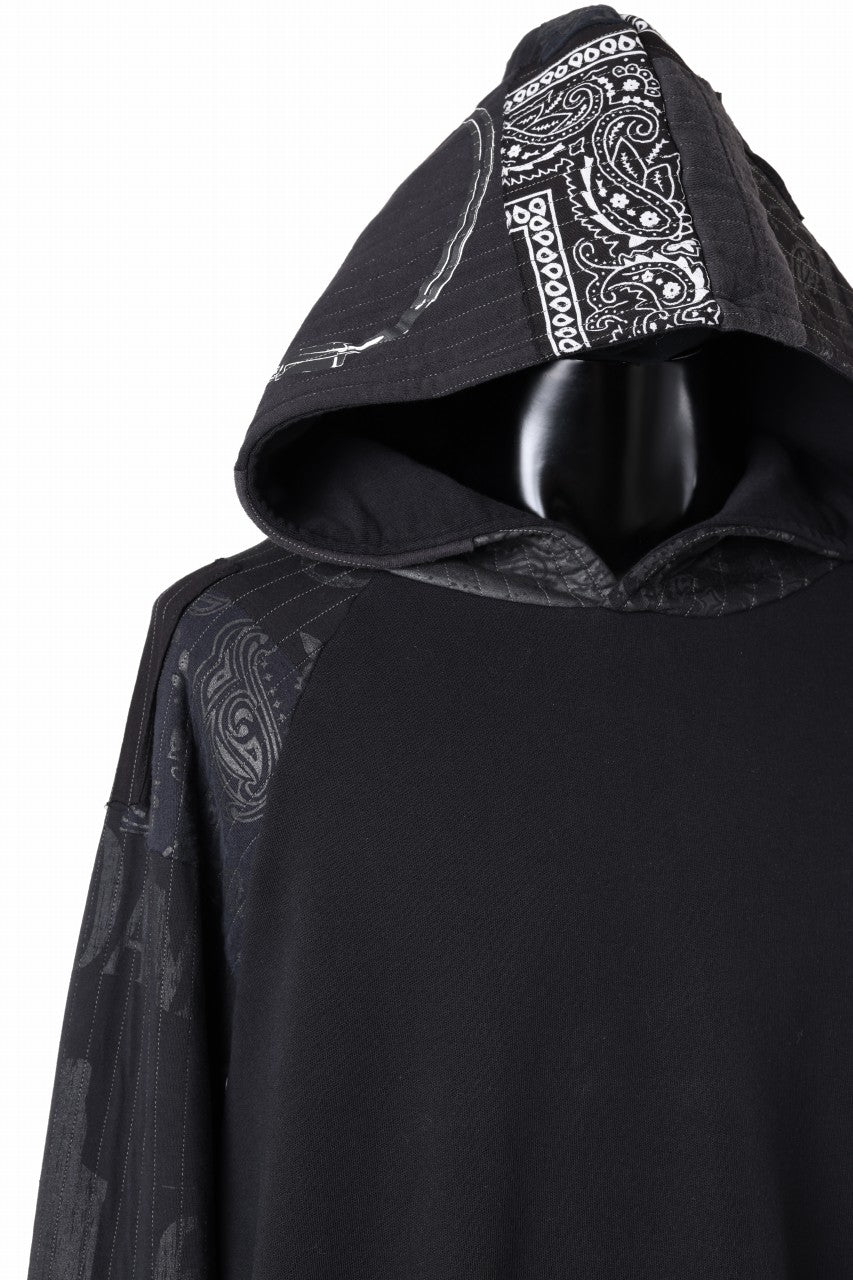 画像をギャラリービューアに読み込む, MASSIMO SABBADIN exclusive HOODY wt. BORO STYLE DETAIL (BLACK #A)