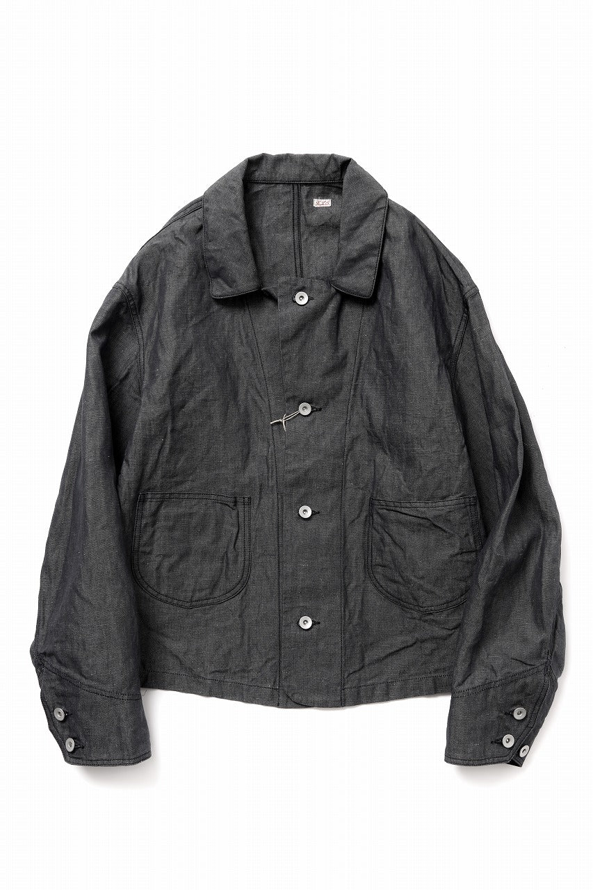 画像をギャラリービューアに読み込む, KLASICA "SOLO WOOD" LOOSE FIT SHORT COVER ALL / 9.7oz COTTON x LINEN CHAMBRAY (GRAY DENIM)