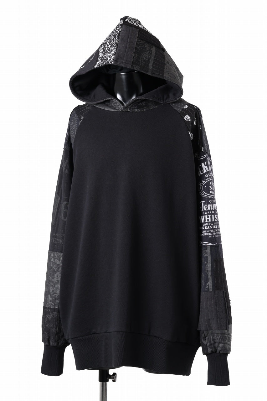 画像をギャラリービューアに読み込む, MASSIMO SABBADIN exclusive HOODY wt. BORO STYLE DETAIL (BLACK #A)