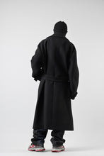 画像をギャラリービューアに読み込む, Juun.J Over Fit Knit Paneled Long Single Coat (BLACK)