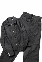 画像をギャラリービューアに読み込む, KLASICA "SOLO WOOD" LOOSE FIT SHORT COVER ALL / 9.7oz COTTON x LINEN CHAMBRAY (GRAY DENIM)