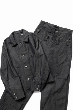 画像をギャラリービューアに読み込む, KLASICA "SOLO WOOD" LOOSE FIT SHORT COVER ALL / 9.7oz COTTON x LINEN CHAMBRAY (GRAY DENIM)