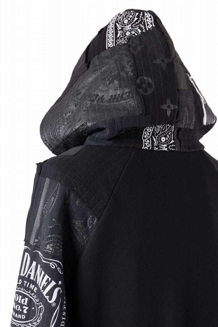 画像をギャラリービューアに読み込む, MASSIMO SABBADIN exclusive HOODY wt. BORO STYLE DETAIL (BLACK #A)