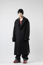 画像をギャラリービューアに読み込む, Juun.J Over Fit Knit Paneled Long Single Coat (BLACK)