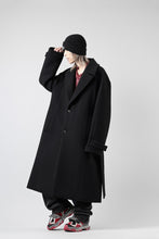 画像をギャラリービューアに読み込む, Juun.J Over Fit Knit Paneled Long Single Coat (BLACK)