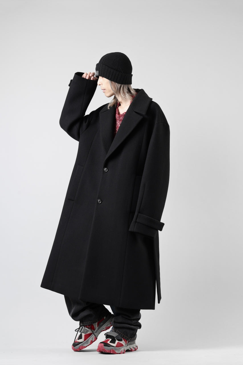 画像をギャラリービューアに読み込む, Juun.J Over Fit Knit Paneled Long Single Coat (BLACK)