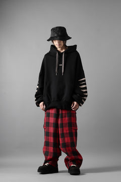 画像をギャラリービューアに読み込む, A.F ARTEFACT JUMBO SWEAT HOODIE / PRINT TYPE-B (BLACK)