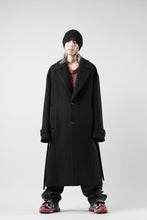 画像をギャラリービューアに読み込む, Juun.J Over Fit Knit Paneled Long Single Coat (BLACK)