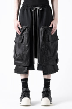 画像をギャラリービューアに読み込む, A.F ARTEFACT COMBINED DROPCROTCH CARGO SHORTS (BLACK)