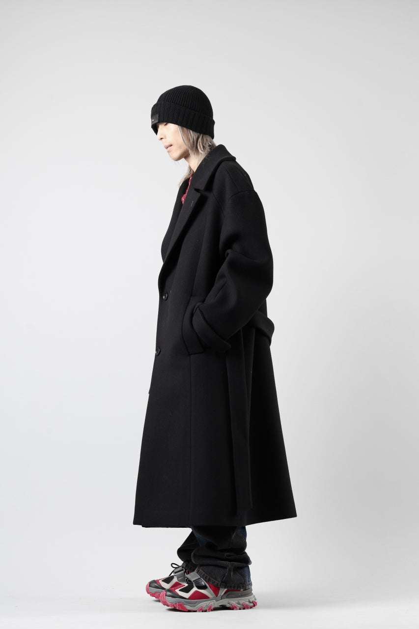 画像をギャラリービューアに読み込む, Juun.J Over Fit Knit Paneled Long Single Coat (BLACK)