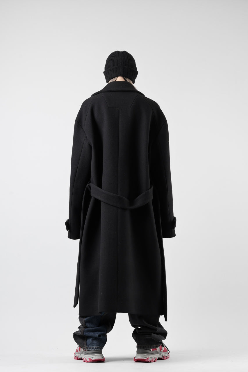 画像をギャラリービューアに読み込む, Juun.J Over Fit Knit Paneled Long Single Coat (BLACK)