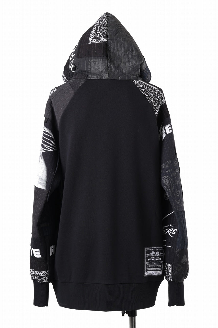 画像をギャラリービューアに読み込む, MASSIMO SABBADIN exclusive HOODY wt. BORO STYLE DETAIL (BLACK #B)