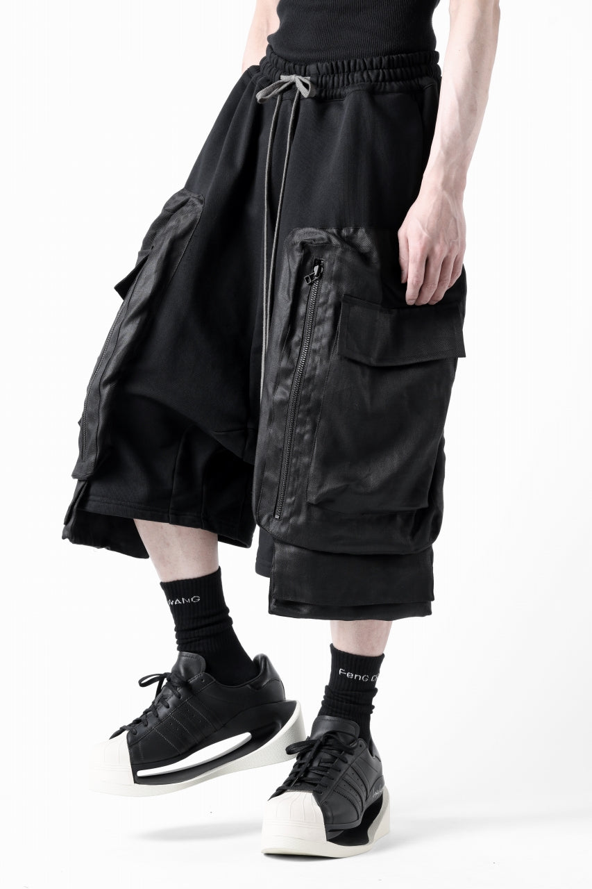 画像をギャラリービューアに読み込む, A.F ARTEFACT COMBINED DROPCROTCH CARGO SHORTS (BLACK)