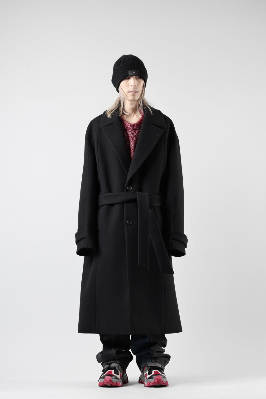 画像をギャラリービューアに読み込む, Juun.J Over Fit Knit Paneled Long Single Coat (BLACK)