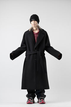 画像をギャラリービューアに読み込む, Juun.J Over Fit Knit Paneled Long Single Coat (BLACK)
