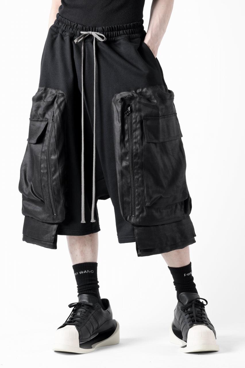 画像をギャラリービューアに読み込む, A.F ARTEFACT COMBINED DROPCROTCH CARGO SHORTS (BLACK)