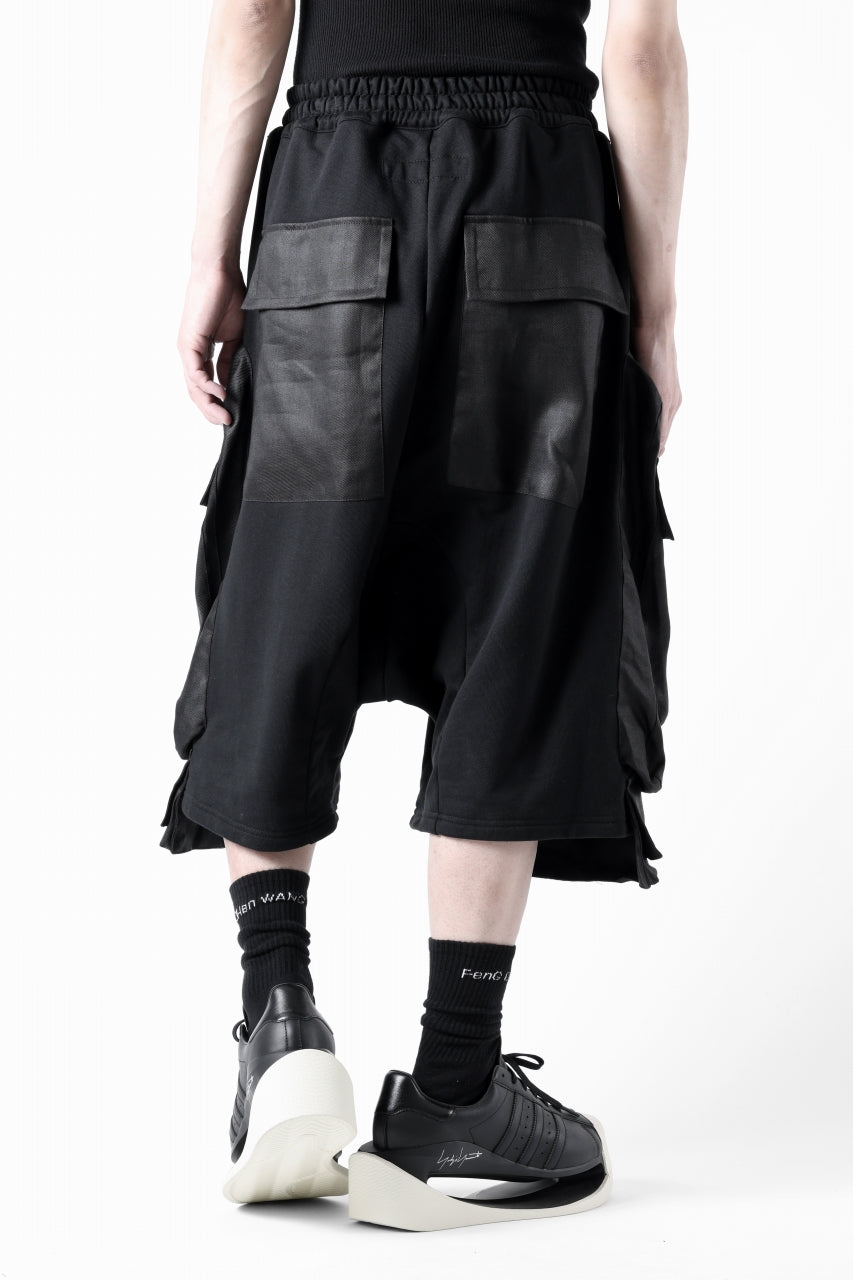 画像をギャラリービューアに読み込む, A.F ARTEFACT COMBINED DROPCROTCH CARGO SHORTS (BLACK)