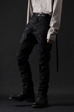 画像をギャラリービューアに読み込む, masnada BAGGY SCARRED STRETCH JEANS (SMEARED BLACK)