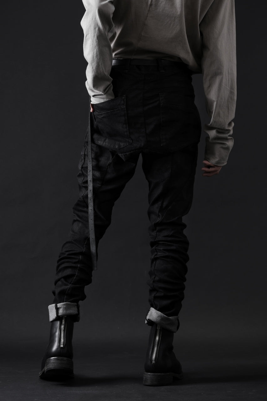 画像をギャラリービューアに読み込む, masnada BAGGY SCARRED STRETCH JEANS (SMEARED BLACK)