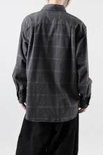 画像をギャラリービューアに読み込む, CAPERTICA 4 TUCK SHIRT / DARK MELANGE CHECK FLANNEL (CHARCOAL)