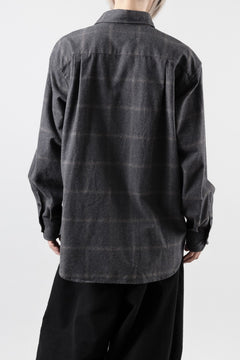 画像をギャラリービューアに読み込む, CAPERTICA 4 TUCK SHIRT / DARK MELANGE CHECK FLANNEL (CHARCOAL)