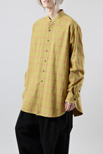 画像をギャラリービューアに読み込む, COLINA CHECK GRANPA SHIRT / AMUNZEN CHAMBRAY (MUSTARD)