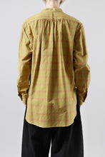 画像をギャラリービューアに読み込む, COLINA CHECK GRANPA SHIRT / AMUNZEN CHAMBRAY (MUSTARD)