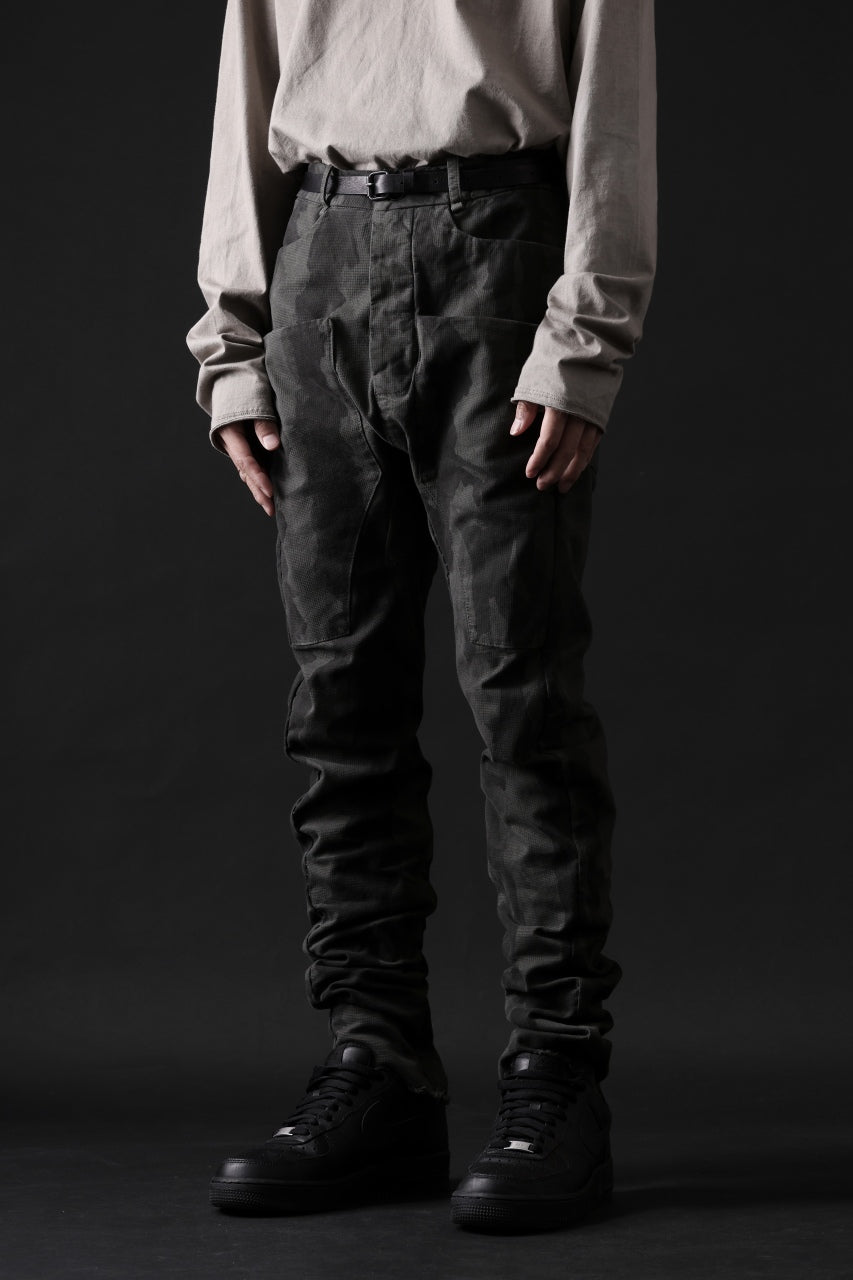 画像をギャラリービューアに読み込む, masnada SLIM GUSSET PANTS / STRETCH MICRO RIP COTTON (CAMO LEGION)