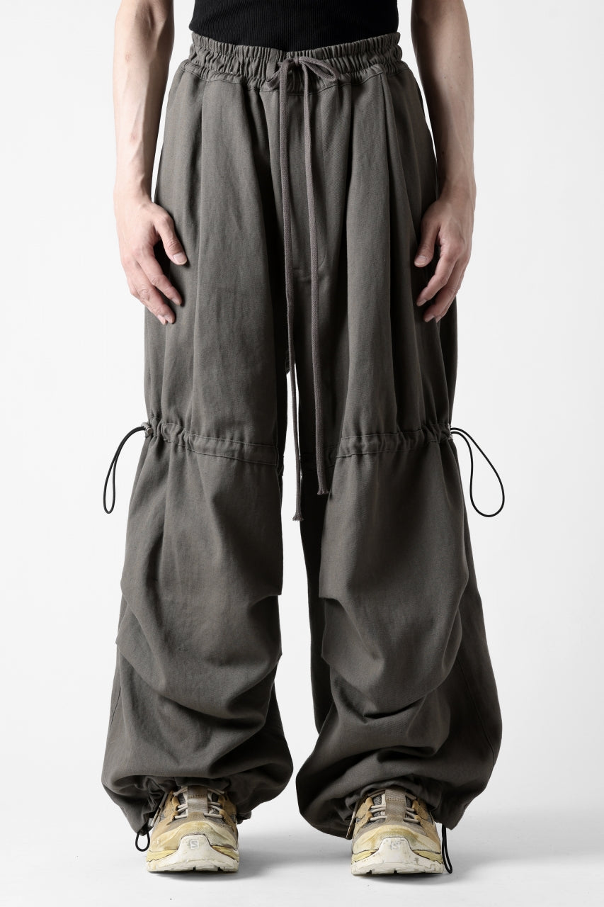 画像をギャラリービューアに読み込む, A.F ARTEFACT STRING-SQUEEZING WIDE PANTS / COTTON LINEN TWILL (KHAKI)