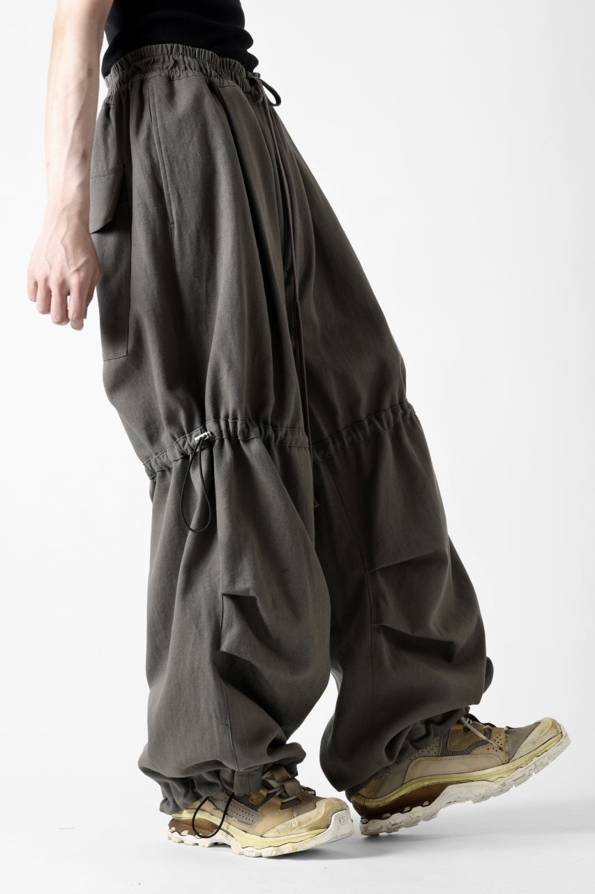 画像をギャラリービューアに読み込む, A.F ARTEFACT STRING-SQUEEZING WIDE PANTS / COTTON LINEN TWILL (KHAKI)