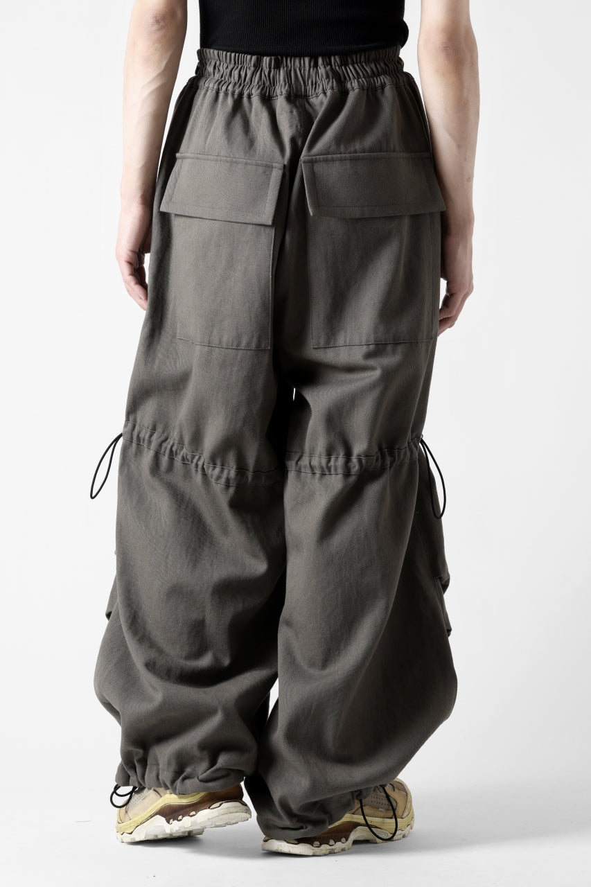 画像をギャラリービューアに読み込む, A.F ARTEFACT STRING-SQUEEZING WIDE PANTS / COTTON LINEN TWILL (KHAKI)