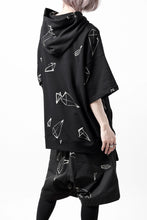画像をギャラリービューアに読み込む, A.F ARTEFACT PYRA PATTERN PRINT SWEAT HOODIE SHORT SLEEVE (BLACK)