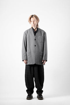 画像をギャラリービューアに読み込む, TARO HORIUCHI / th products Collarless Jacket / active setter tweed knit (gray)