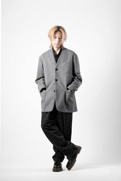 画像をギャラリービューアに読み込む, TARO HORIUCHI / th products Collarless Jacket / active setter tweed knit (gray)