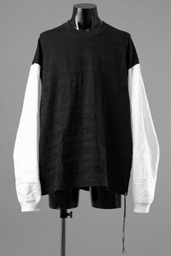画像をギャラリービューアに読み込む, mastermind JAPAN LINKS JACQUARD LS TEE / BOXY FIT (BLACK x WHITE)